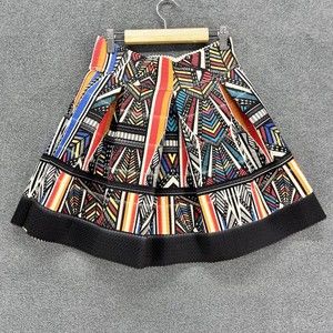 Xhilaration Skirt womens Size XS Multicolor black Tribal Abstract pattern flare